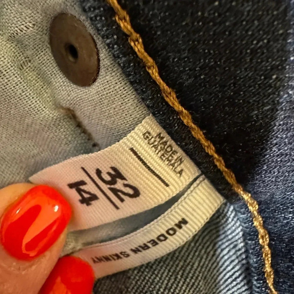 Loft Made and Loved Women’s Button Fly Modern Skinny Jeans Raw Hem 32/14 - Picture 8 of 11